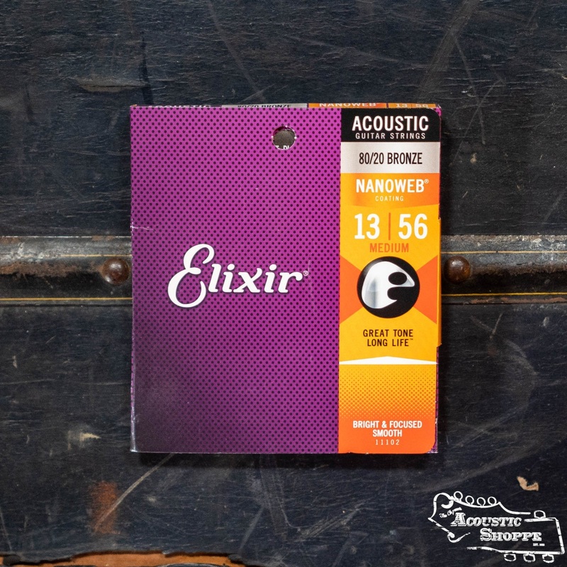 Elixir 11102 Acoustic 80/20 Bronze w/ Nanoweb Coating 13-56