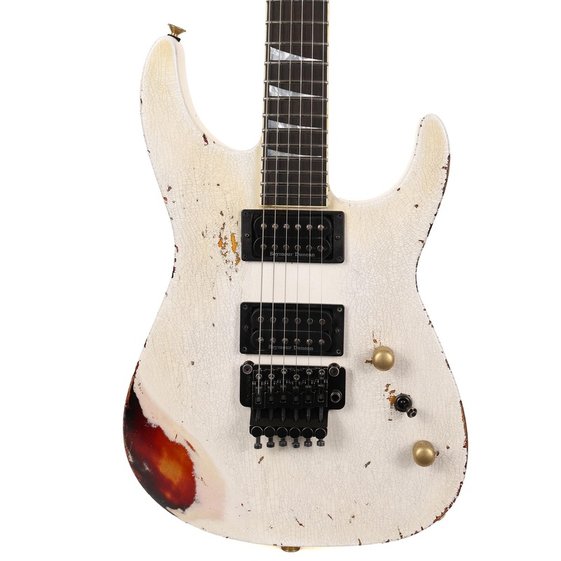 Jackson Custom Shop SL2H-V Soloist Nitro Aged White over 3-Tone Sunburst