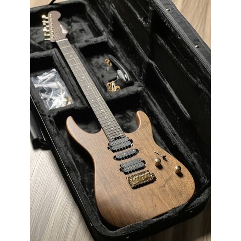 Charvel MJ DK24 HSH 2PT Mahogany w/ Figured Walnut with Streaky Ebony FB in Natural