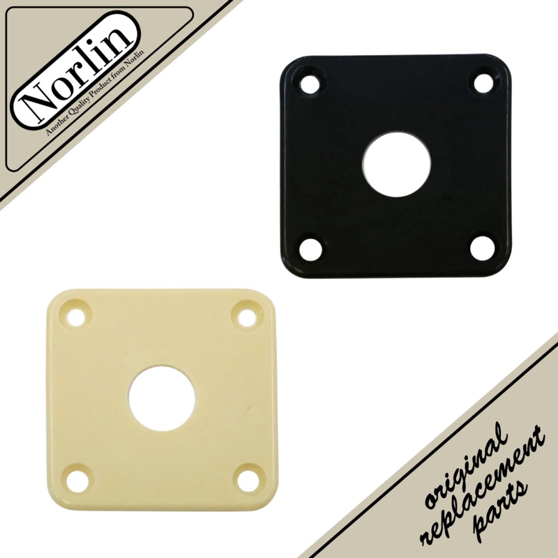 Square Jack Plate for Gibson Guitars Black