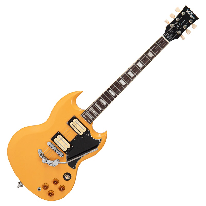 Vintage VS6 ProShop Custom-Build Electric Guitar ~ Solar Temple Yellow