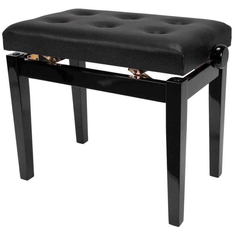 Easy Music Center HY-PJ009 Adjustable Piano Bench, Tufted Top, Black