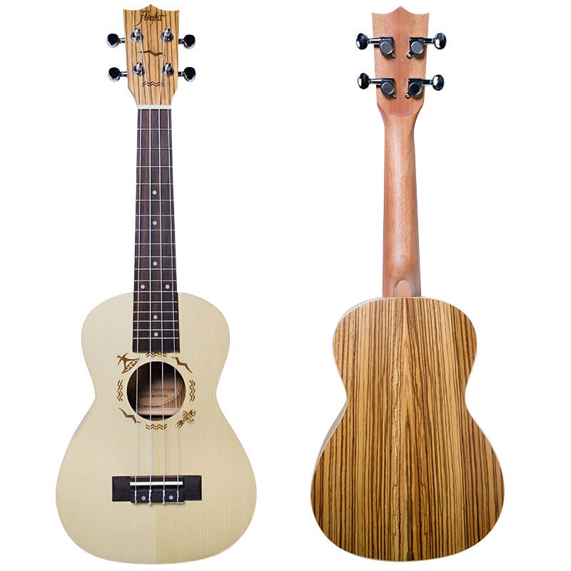 Flight DUC325 Spruce/Zebrawood Concert Ukulele w/Bag