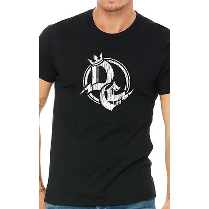 Detroit Guitar Circle Logo Mens T-Shirt Black/White S