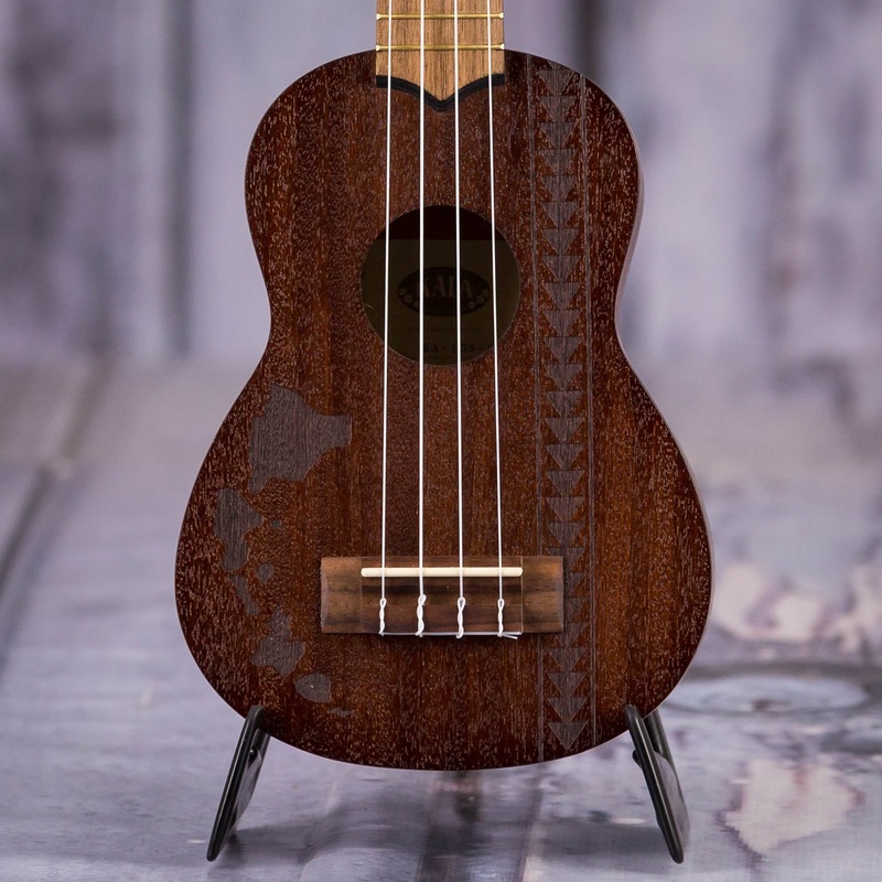 Kala KA-15S-H2 Hawaiian Islands Satin Mahogany Soprano Uke, Natural