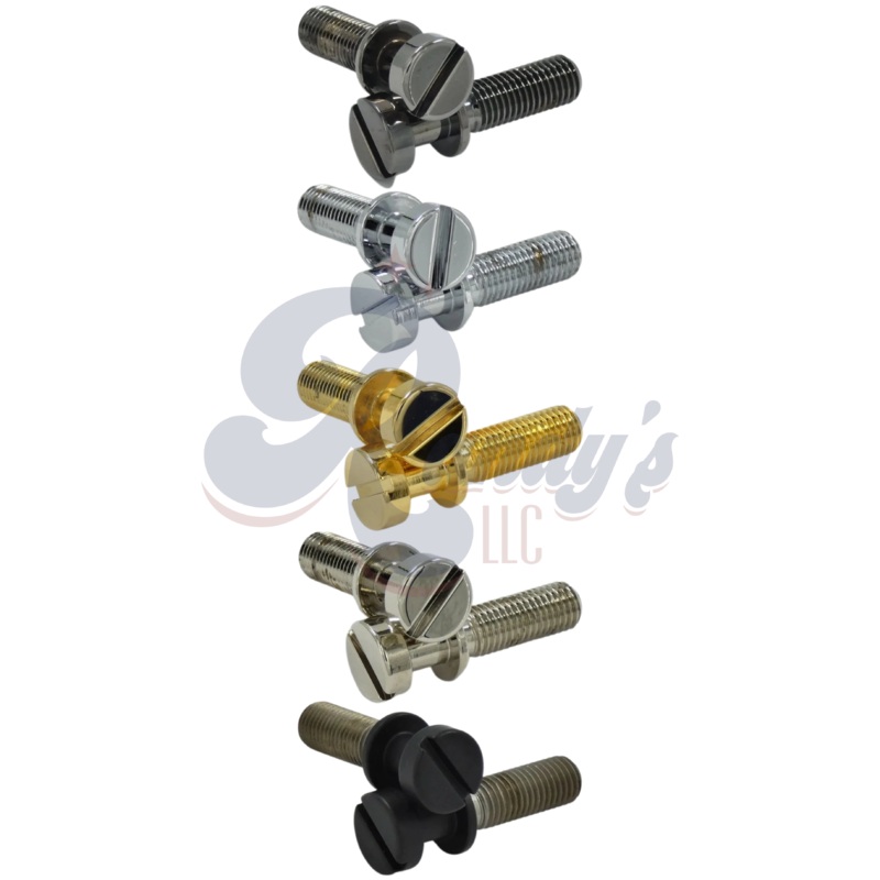 (Vintage Series) Stop Bar Tailpiece Studs (Steel)- Fits Gibson Black Chrome/Cosmo Black
