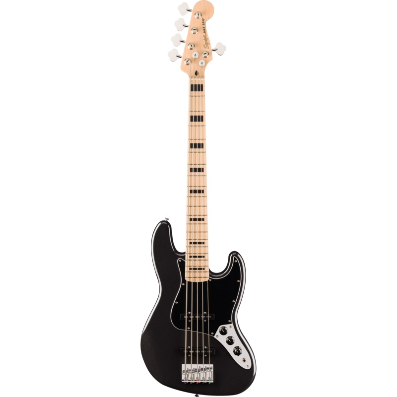 Squier 037-8753-565 Affinity J-Bass V, Active, Maple FB, Black Metallic