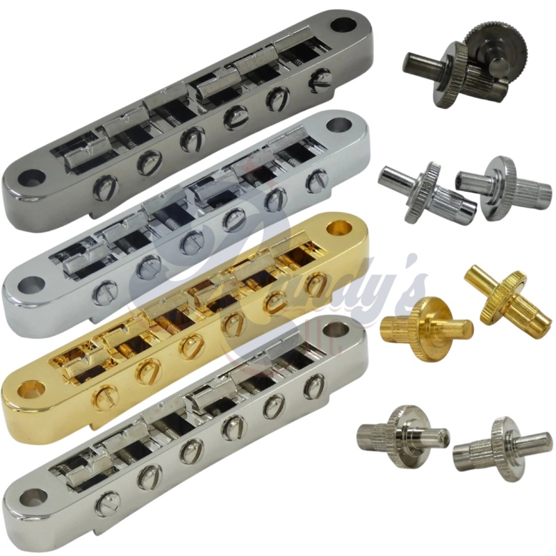 (Vintage Series) Nashville Tune-O-Matic (TOM) Bridge w/ Posts - Fits Gibson Black Chrome/Cosmo Black Black Chrome/Cosmo Black