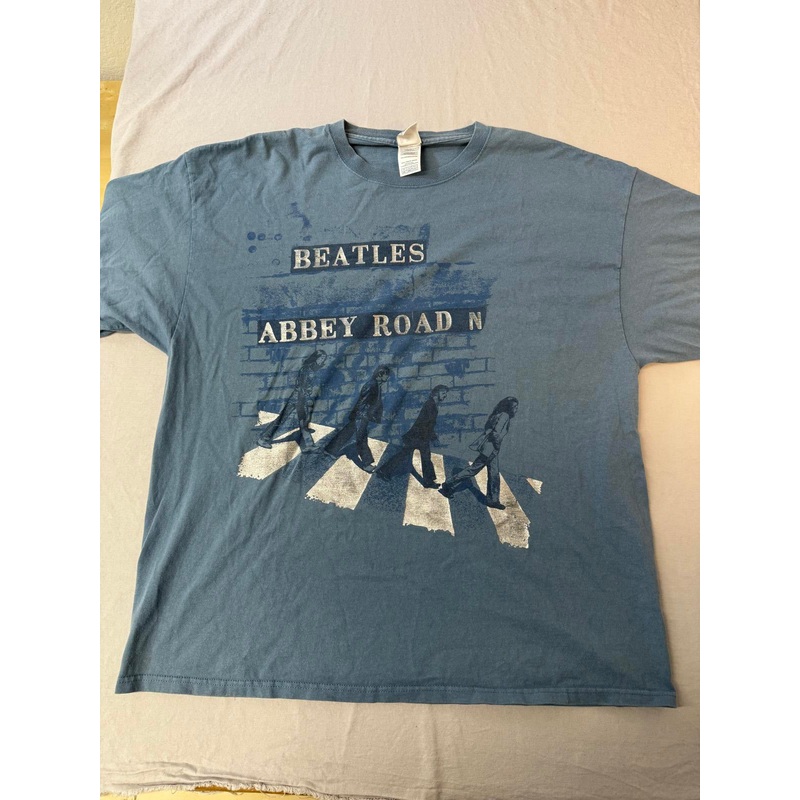 VTG The Beatles Abbey Road T-shirt 2005 Metallic Tee 2XL XXL Gray
