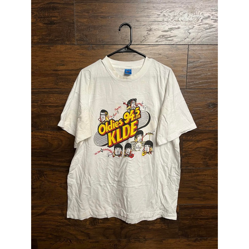 VTG Radio Art T-shirt Oldies 94.5 FM klde The Beatles Tee XL XL White