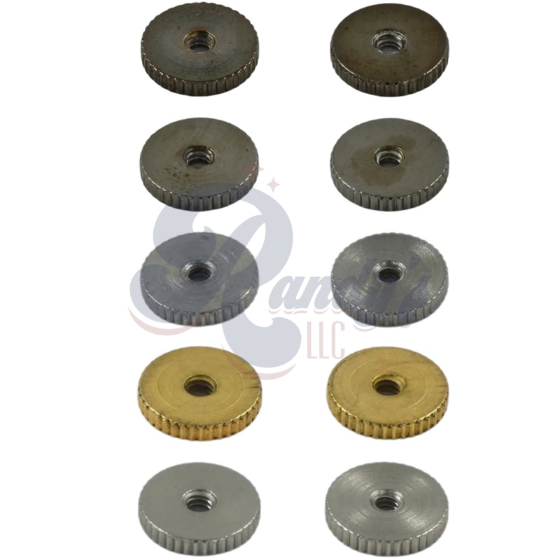 (Vintage Series) ABR-1 Bridge Post Thumbwheels (Coarse Knurl) - Fits Gibson Black Chrome/Cosmo Black