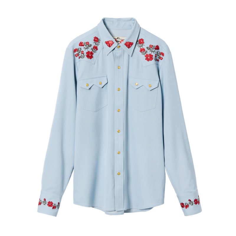 H Bar C x Gibson Dove Denim Shirt XS Denim