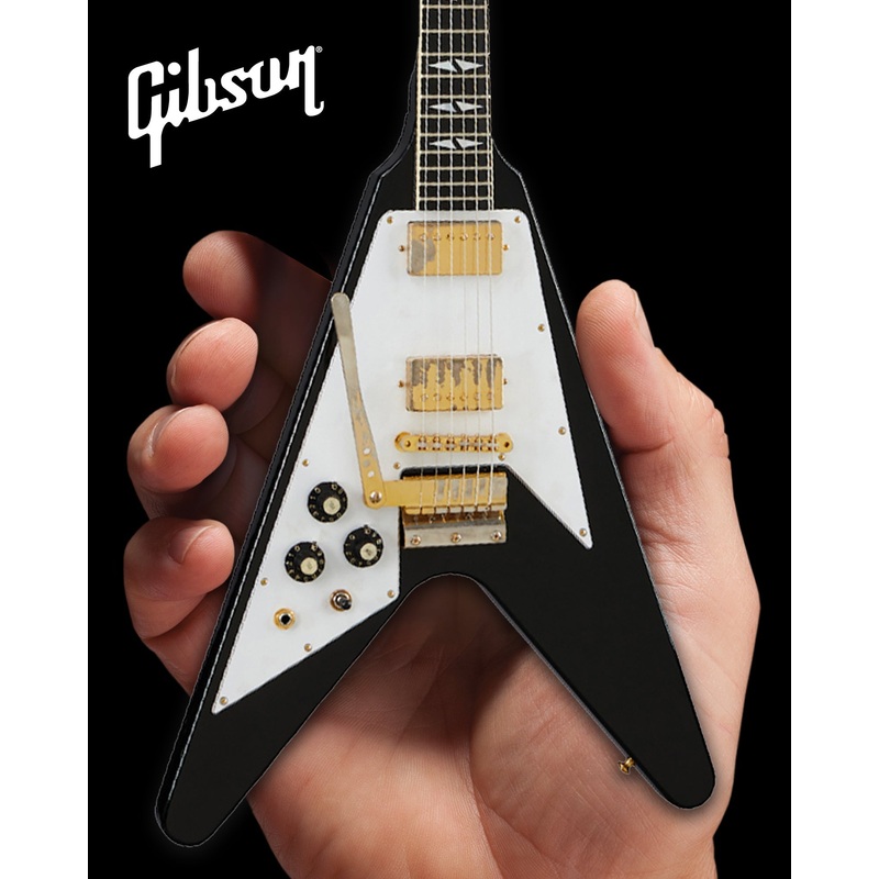 *NEW Jimi Hendrix Gibson 1969 Flying V - Left-Handed Ebony Finish 1:4 Scale Mini Guitar Model