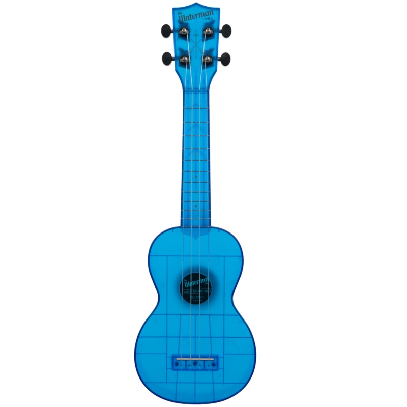 Kala KA-WMT-BL-S Soprano Waterman Ukulele, Cobalt Blue Transparent