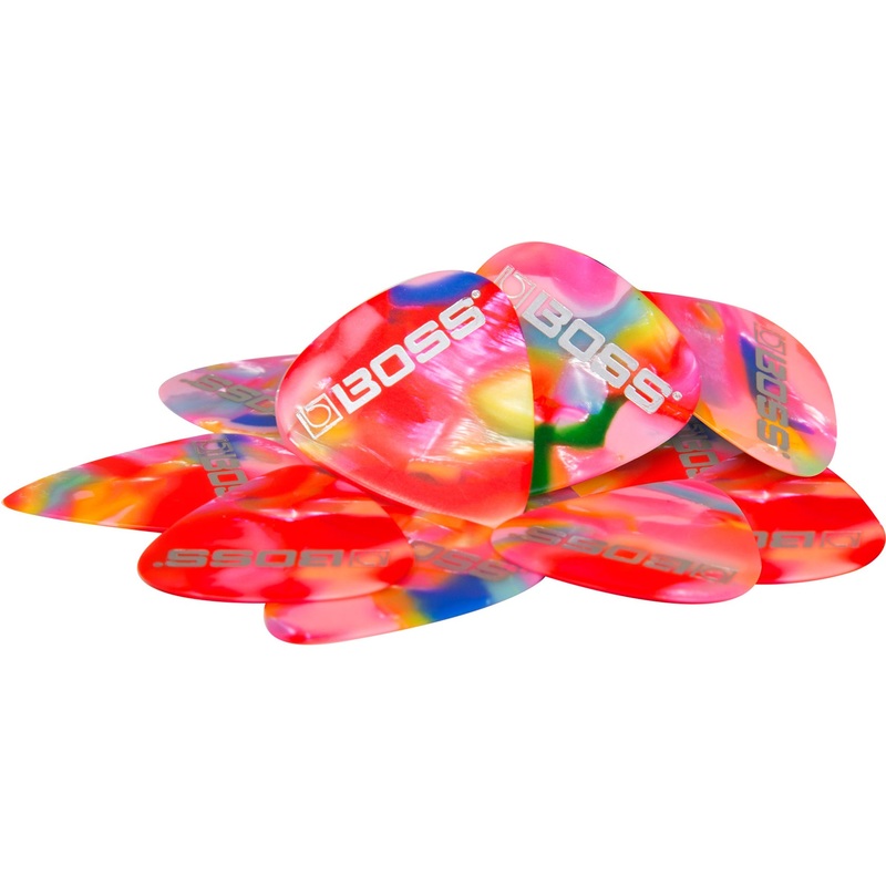 Boss Celluloid Pick Heavy MOSAIC 12 Pack BPK-12-MH