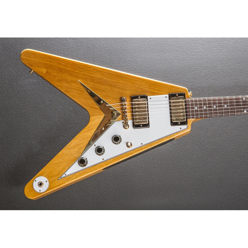 1958 Korina Flying V Reissue (White Pickguard) - Natural