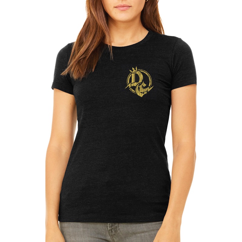 Detroit Guitar Limited Edition Pocket Logo Ladies T-Shirt Black/Gold S