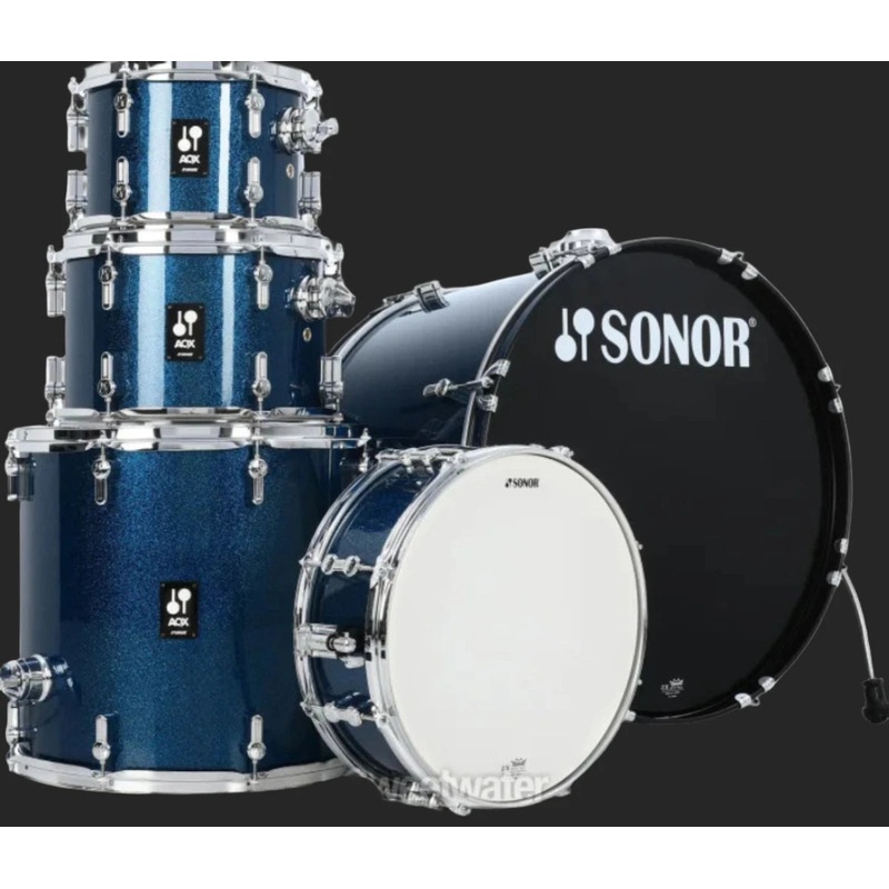 AQX Stage 5-piece Drum Set with Hardware Pack - Blue Ocean Sparkle