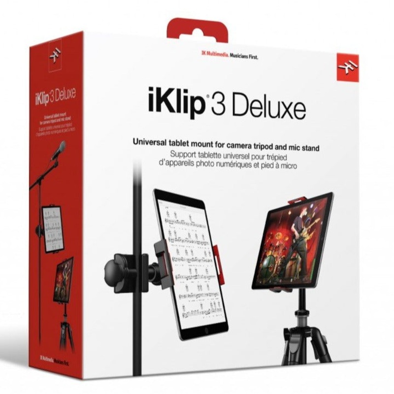 IK Multimedia IP-IKLIP-3DLX-N iKlip 3 Deluxe Mic Stand and Camera Tripod Mount