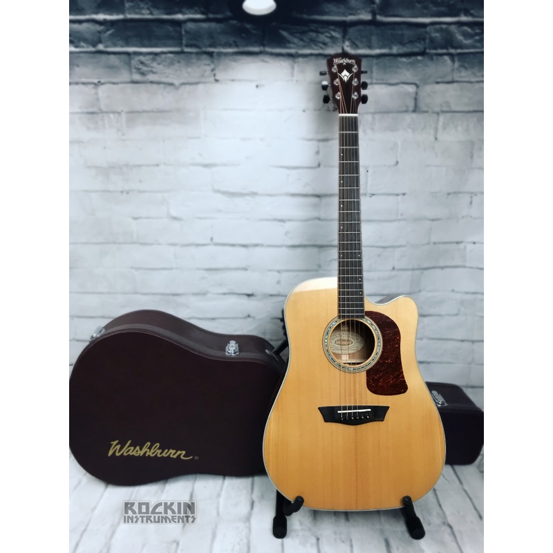 Washburn Heritage HD100SWCEK 6-string Dreadnought Cutaway Acoustic Guitar with Hardshell Case