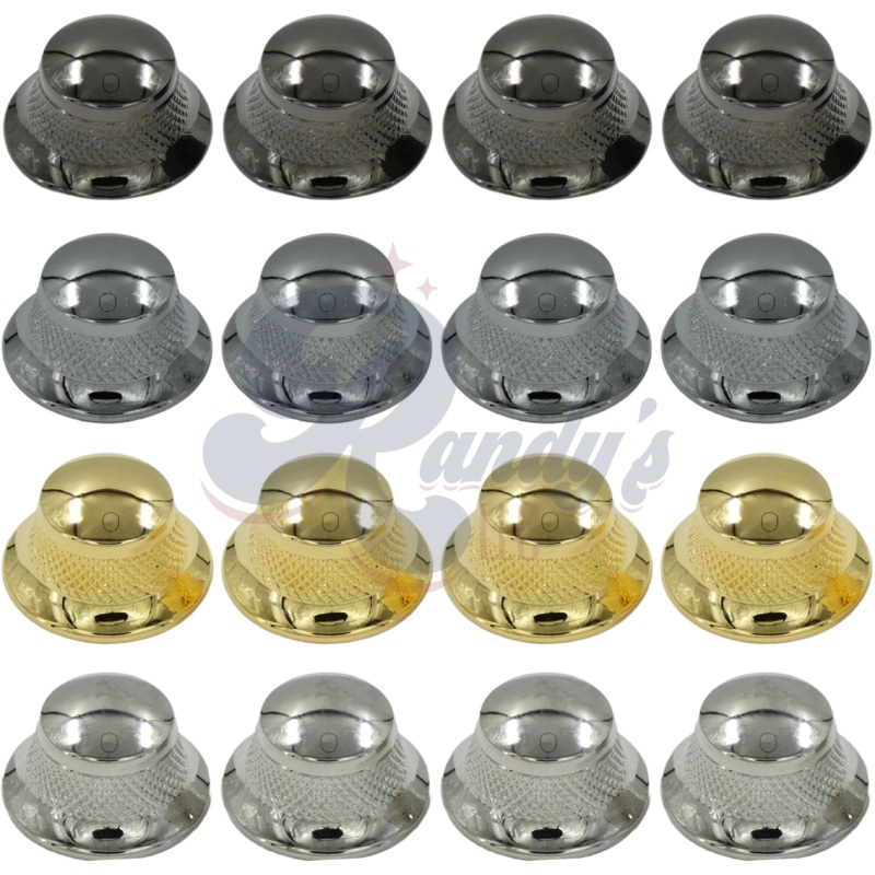 (High Performance Series) Domed Top Hat Knobs (4-Pack) - Fits Gibson HP Black Chrome/Cosmo Black