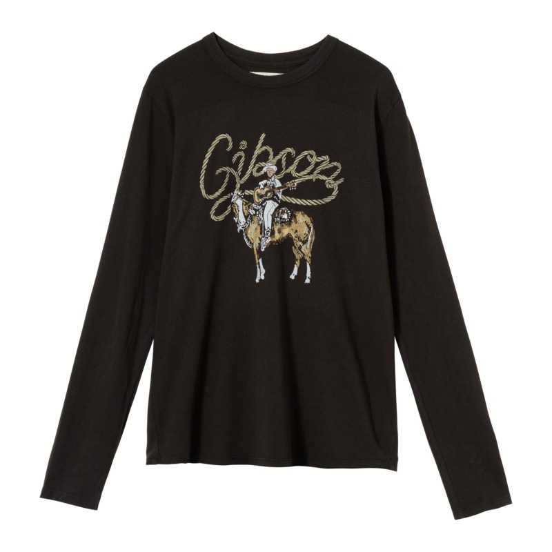 imogene + willie x Gibson "Cowboy" Longsleeve Tee Dark Brown XS