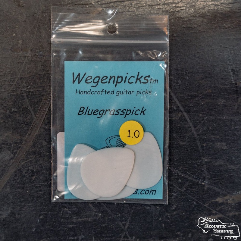 Wegen NH100 Bluegrass Acoustic Guitar Pick No Holes - Pack of 4, White, 1.0mm