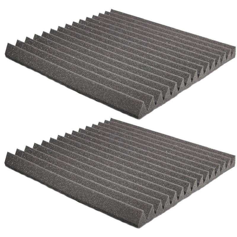 Auralex WEDGECHA-PR Studiofoam Wedge Panels in Retail Bag, Pair, 2" x 24" x 24", Charcoal