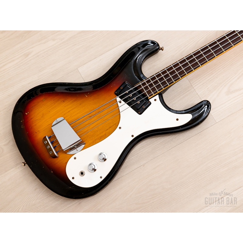 1966 Mosrite Ventures Model Vintage Short Scale Bass Sunburst w/ Case