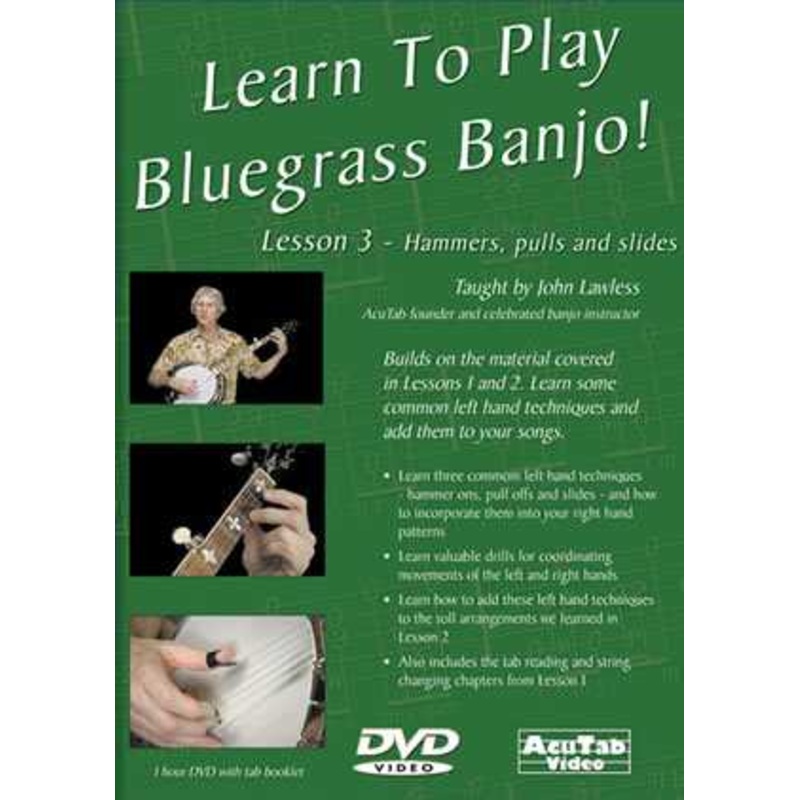 DVD - Learn to Play Bluegrass Banjo! Lesson 3 - Hammers, Pulls and Slides