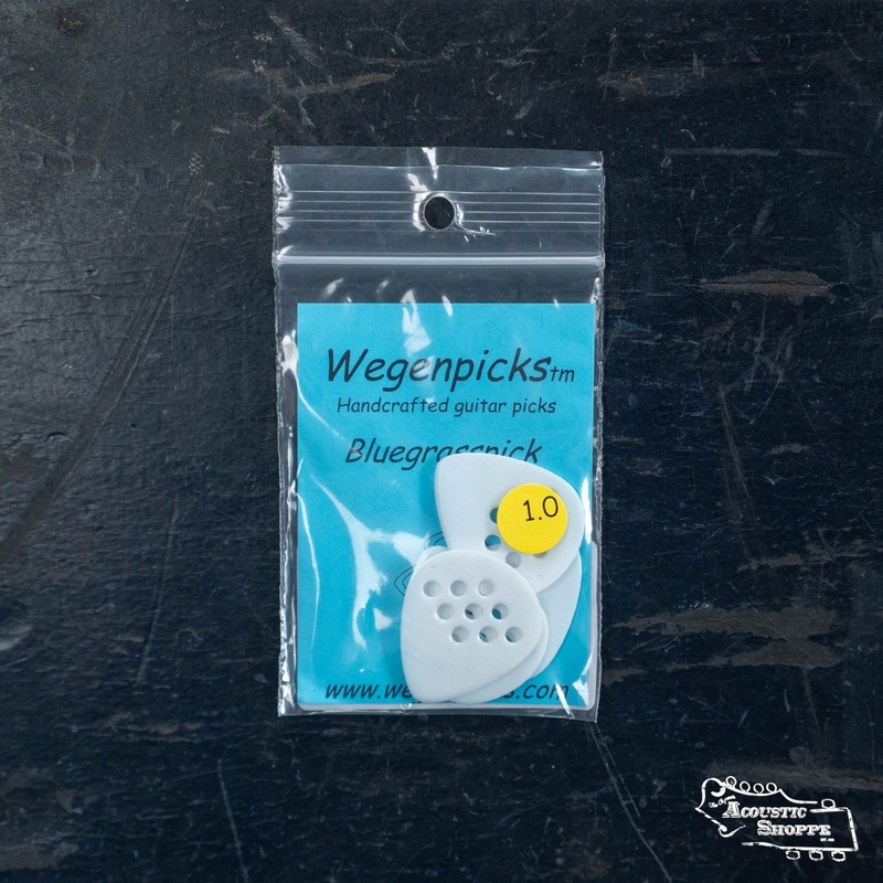 Wegen BG100 Bluegrass Acoustic Guitar Pick - Pack of 4, White, 1.0mm