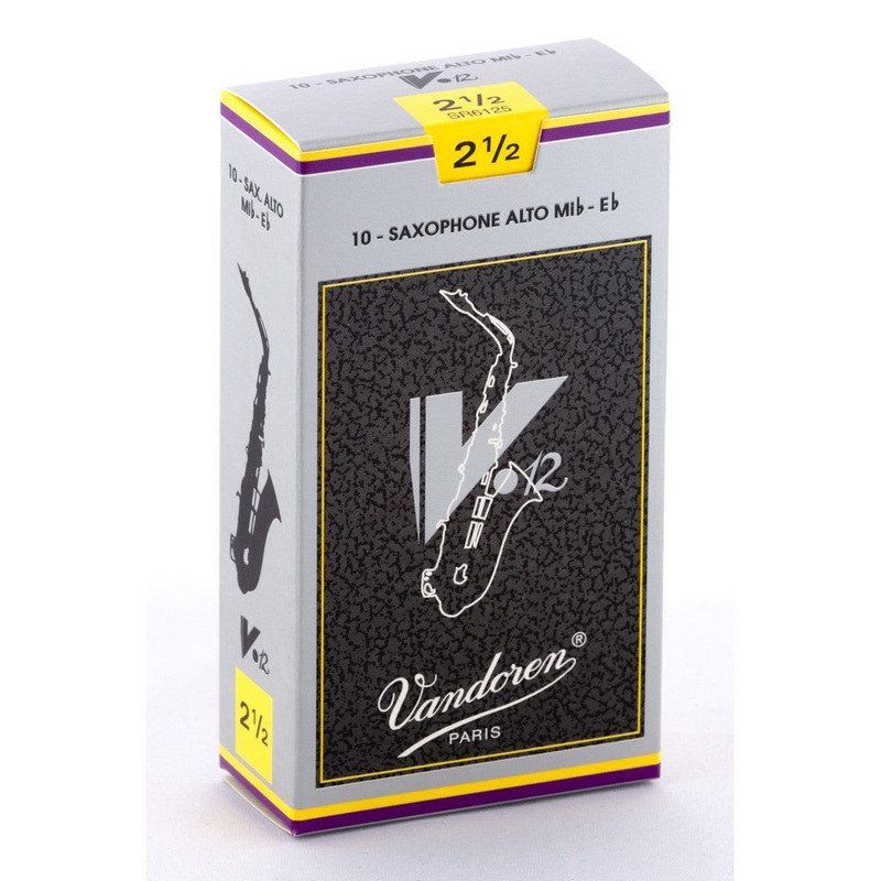 Vandoren SR6125 V12 Alto Sax Reeds - Strength 2 1/2 (Box of 10)