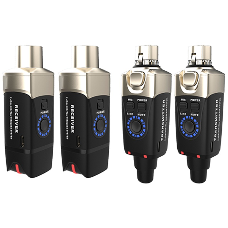 Xvive U3D Dual Microphone Wireless System - 2.4GHz 24bit/48KHz, USB Rechargeable, 100' Range