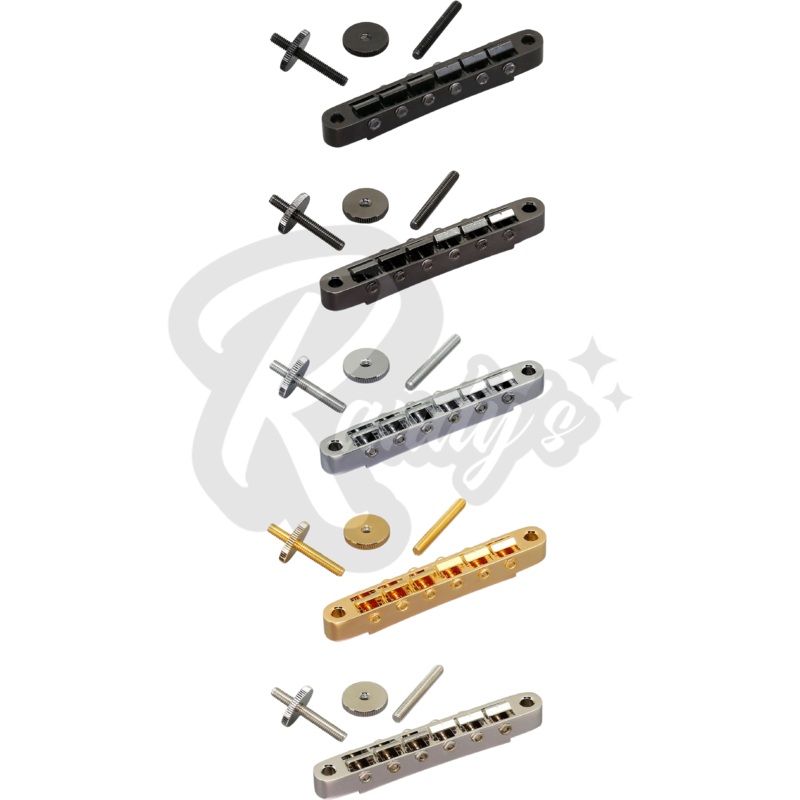 GE104B Nashville Tune-O-Matic Bridge w/ M4 Posts - Fits Gibson Black