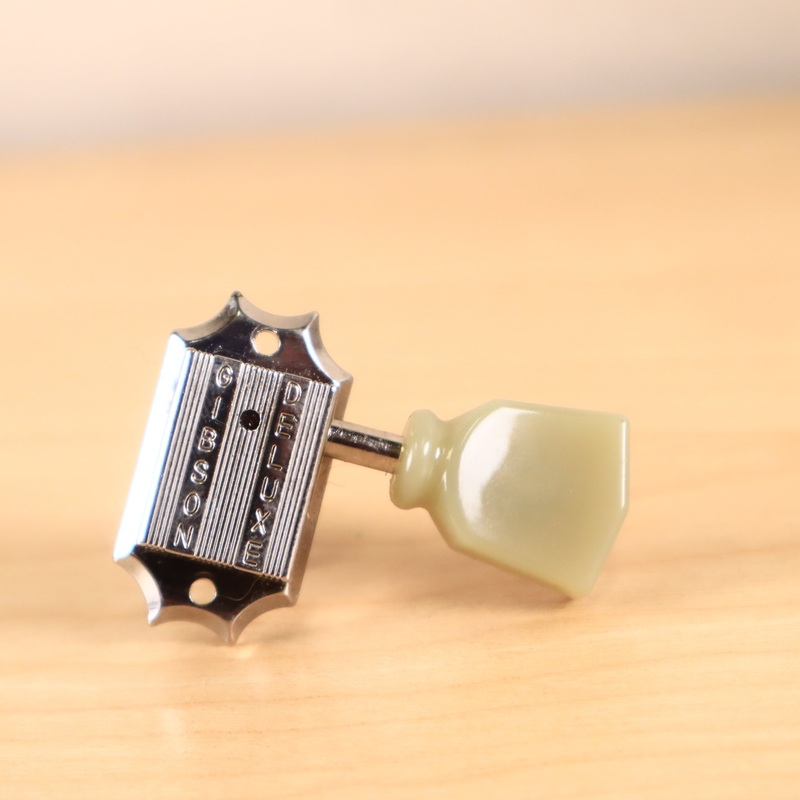 (1) Gibson Deluxe Guitar Tuner P. W. Chrome Bass Side