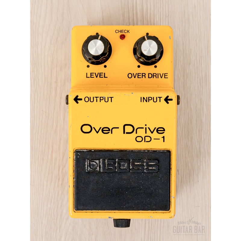 1980 Boss OD-1 Overdrive Long Dash Vintage Effects Pedal, Black Label Japan 4558D
