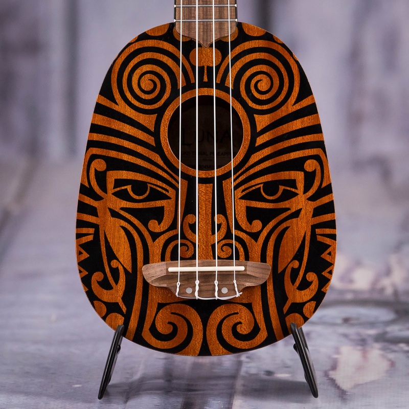 Luna Tribal Mahogany Pineapple Uke, Satin Natural