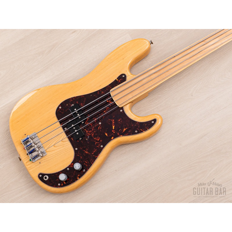 1970s Fernandes Burny Bass FPB-70FL Fretless Maple Board Vintage P Bass, 1 1/2" Nut, Japan