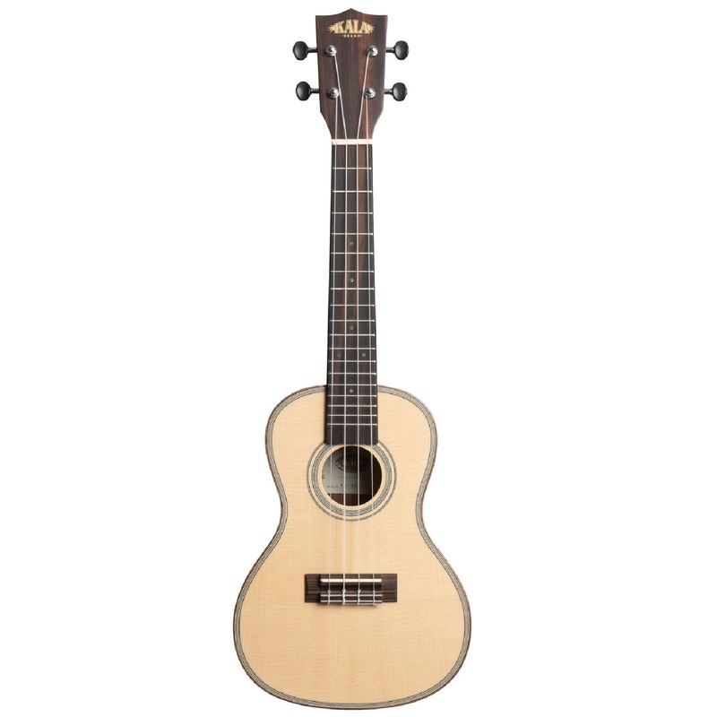 Kala KA-SSEBY-C Concert Solid Spruce Top Striped Ebony Ukulele