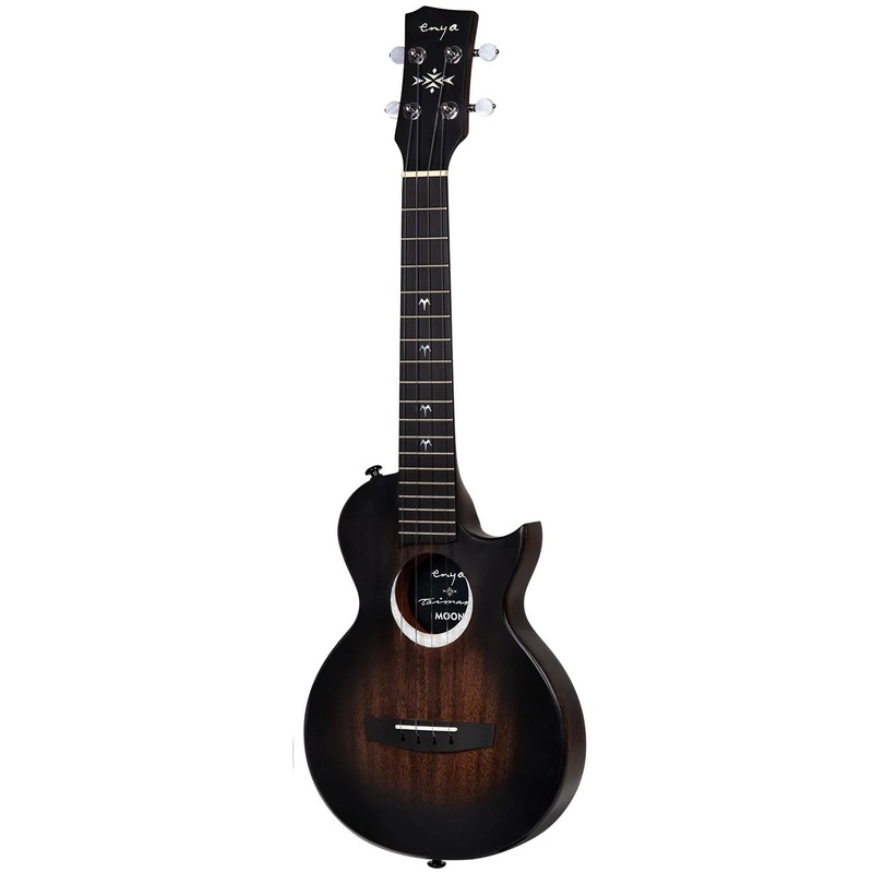 Enya EUT-MOON/BK Signature Taimane 4-String Ukuele, Black