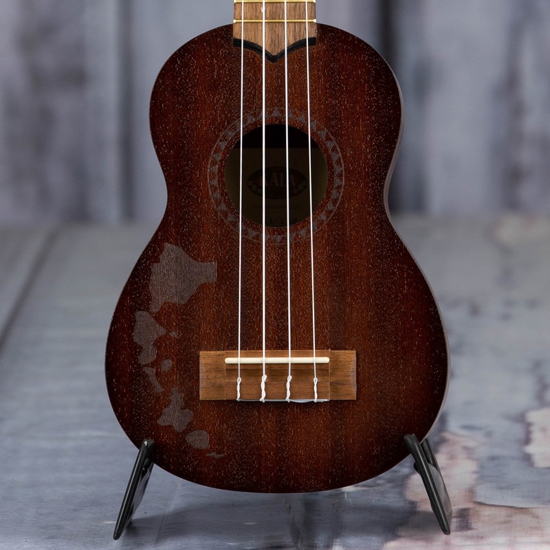 Kala KA-15S-H1 Hawaiian Islands Satin Mahogany Soprano Uke, Natural