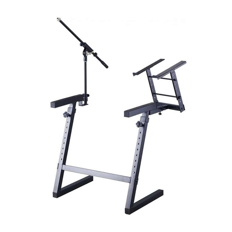 Proel EL280 Keyboard Stand With Microphone Boom Arm And Laptop Stand
