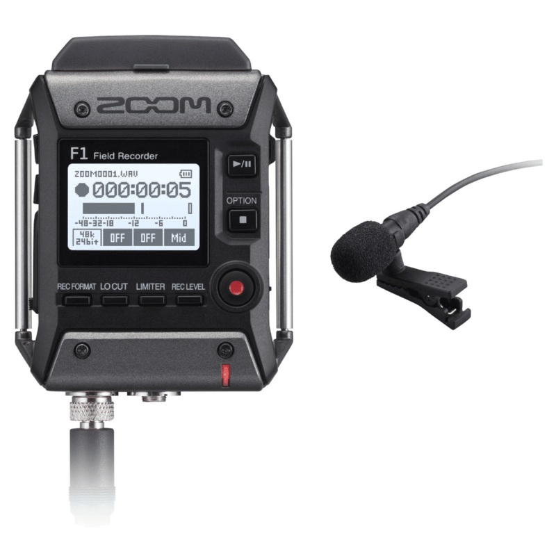 Zoom F1-LP 2-Input / 2-Track Portable Field Recorder with Lavalier Microphone