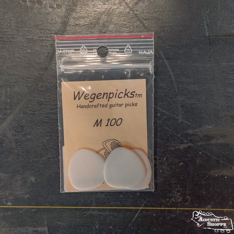 Wegen M100 Triangular Mandolin Pick - Pack of 3, White, 1.0 mm