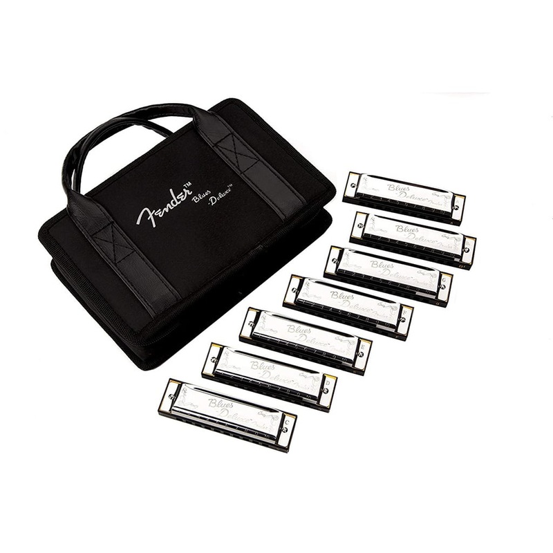 Fender Blues Deluxe Harmonica Pack with Case - 7 Harmonicas