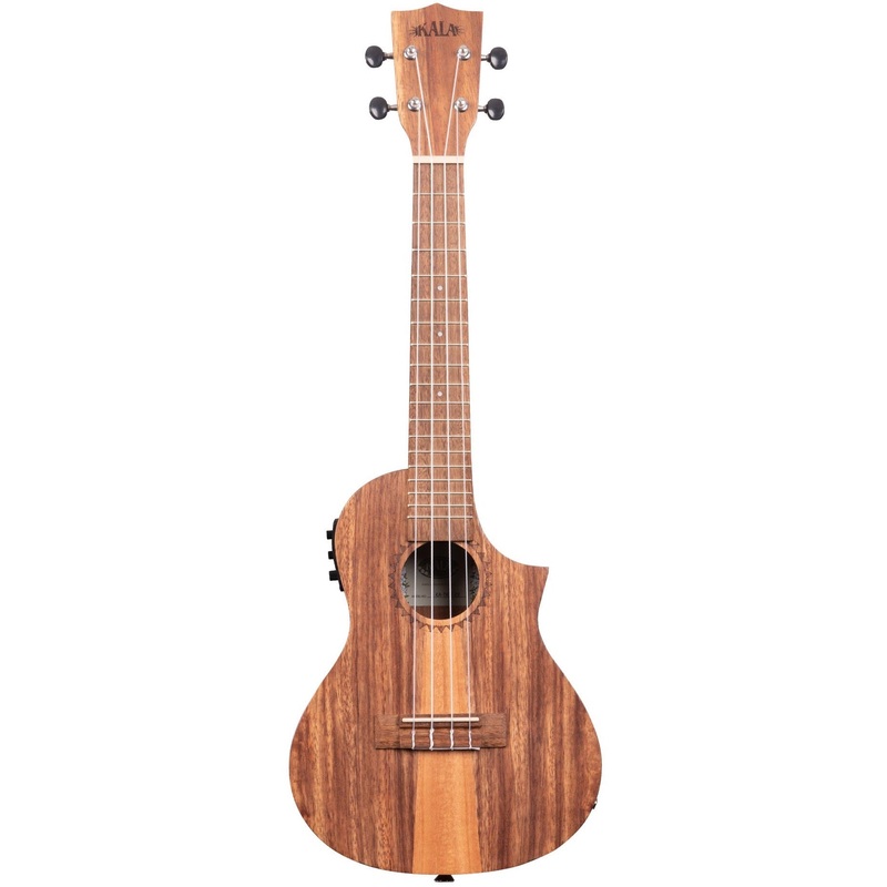 Kala KA-TK-C-CE Concert Teak Tri-Top Ukulele, Cutaway and Electronics