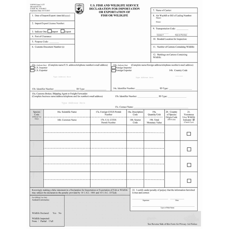 U.S. Fish & Wildlife CITES Export Permit - Mother of Pearl Shell - 16134