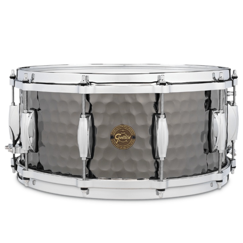 Gretsch Drums Hammered Black Steel Snare Drum - 6.5 x 14 inch - Polished