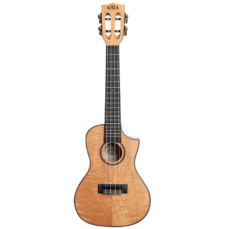 Kala KA-ASFM-C-C Concert Solid Flame Maple Ukulele, Cutaway