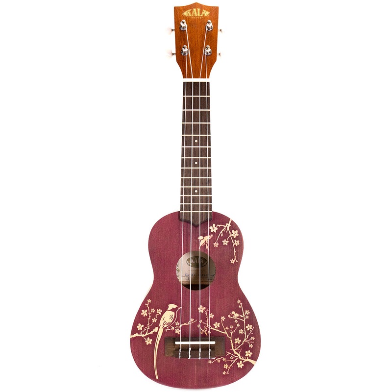 Kala KA-HI-CHERRY-S Soprano Mahogany Ukulele with Cherry Design